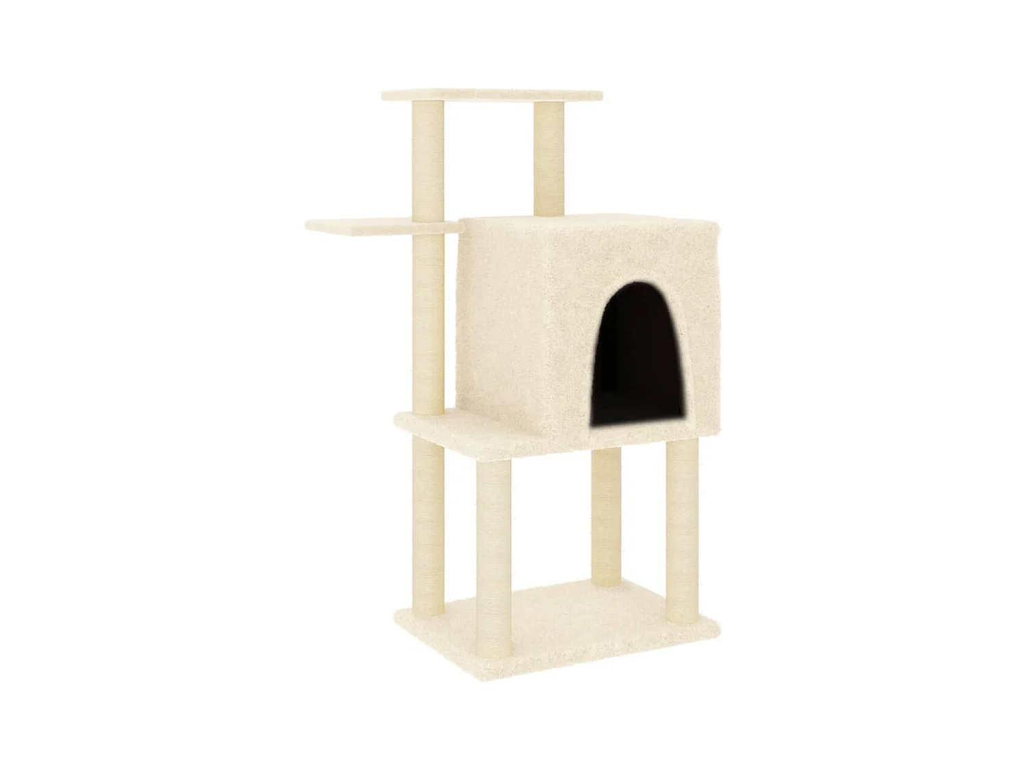 Yngvill  Rascador para gatos con postes de sisal color crema 97 cm