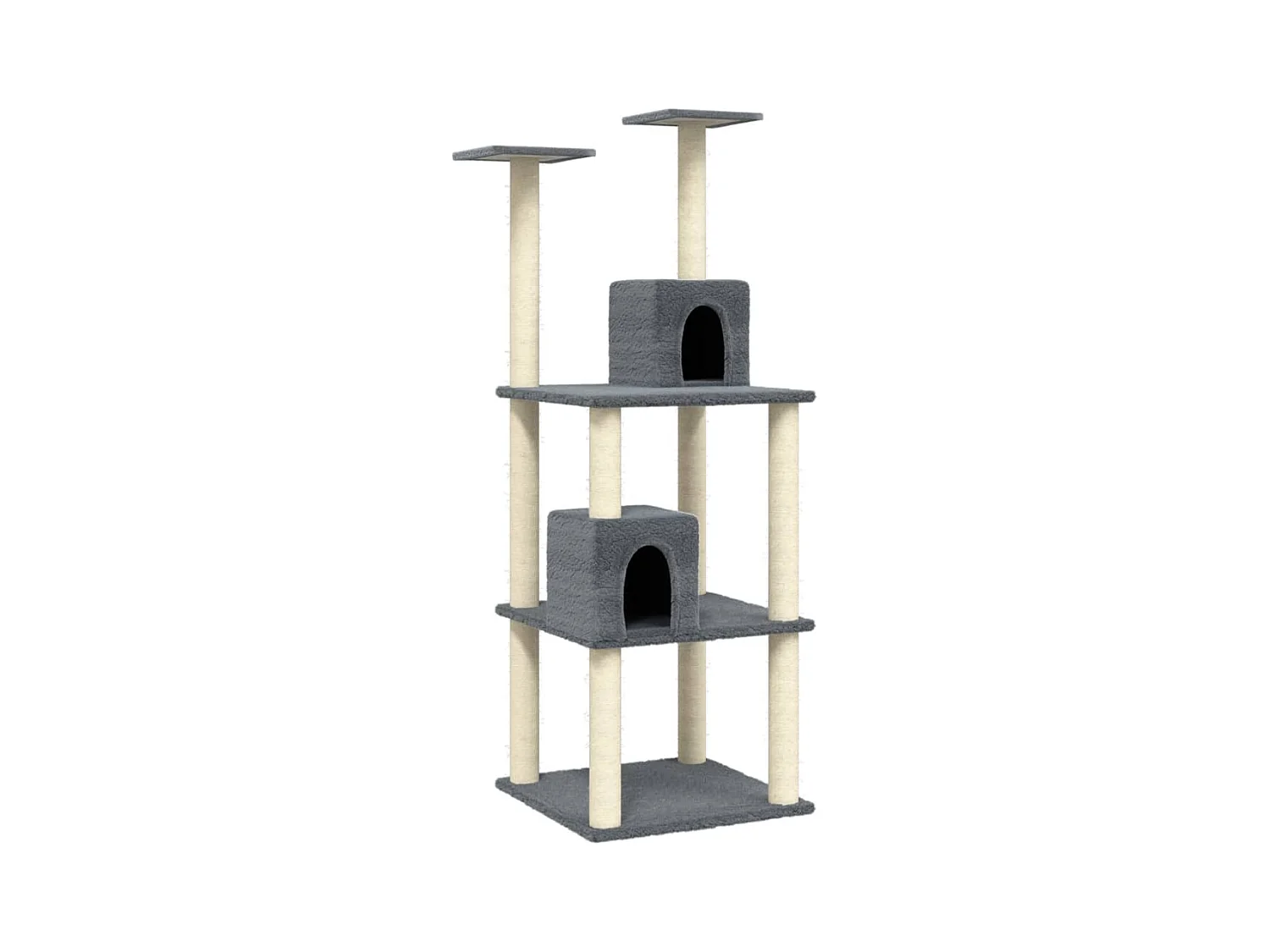 Chiefland  Arbre à chat avec griffoirs en sisal Gris foncé 141 cm