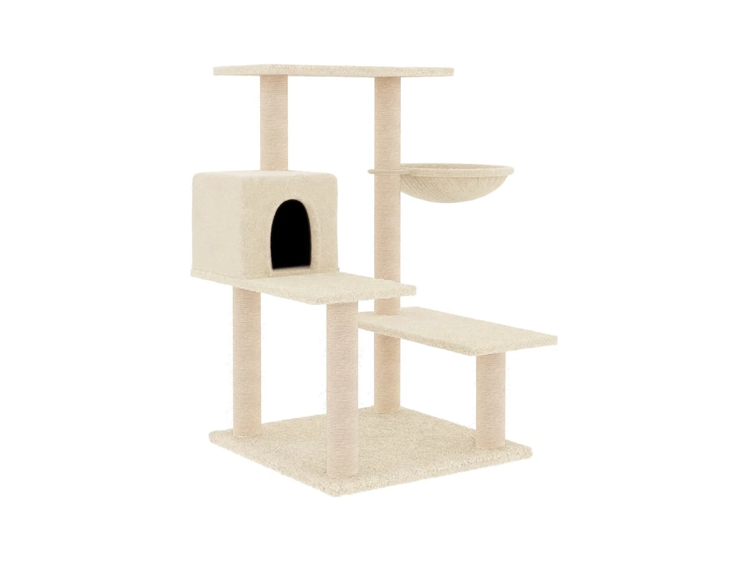 Terrence  Arbre à chat avec griffoirs en sisal crème 82,5 cm