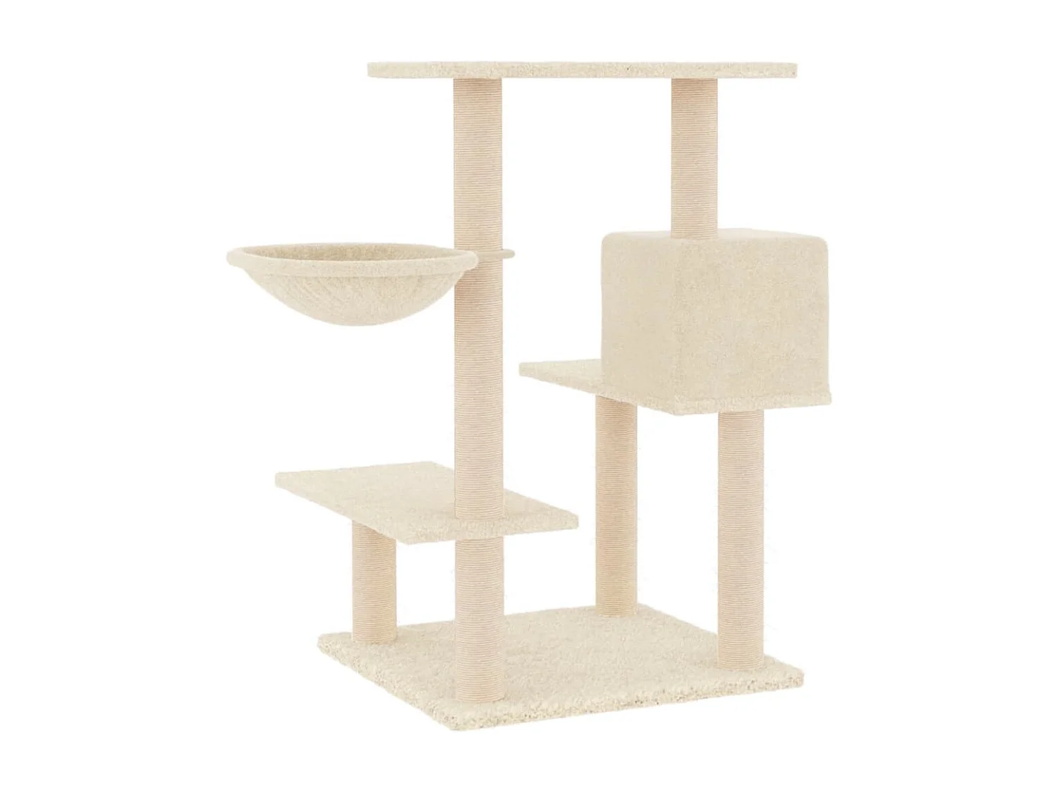 Terrence  Arbre à chat avec griffoirs en sisal crème 82,5 cm