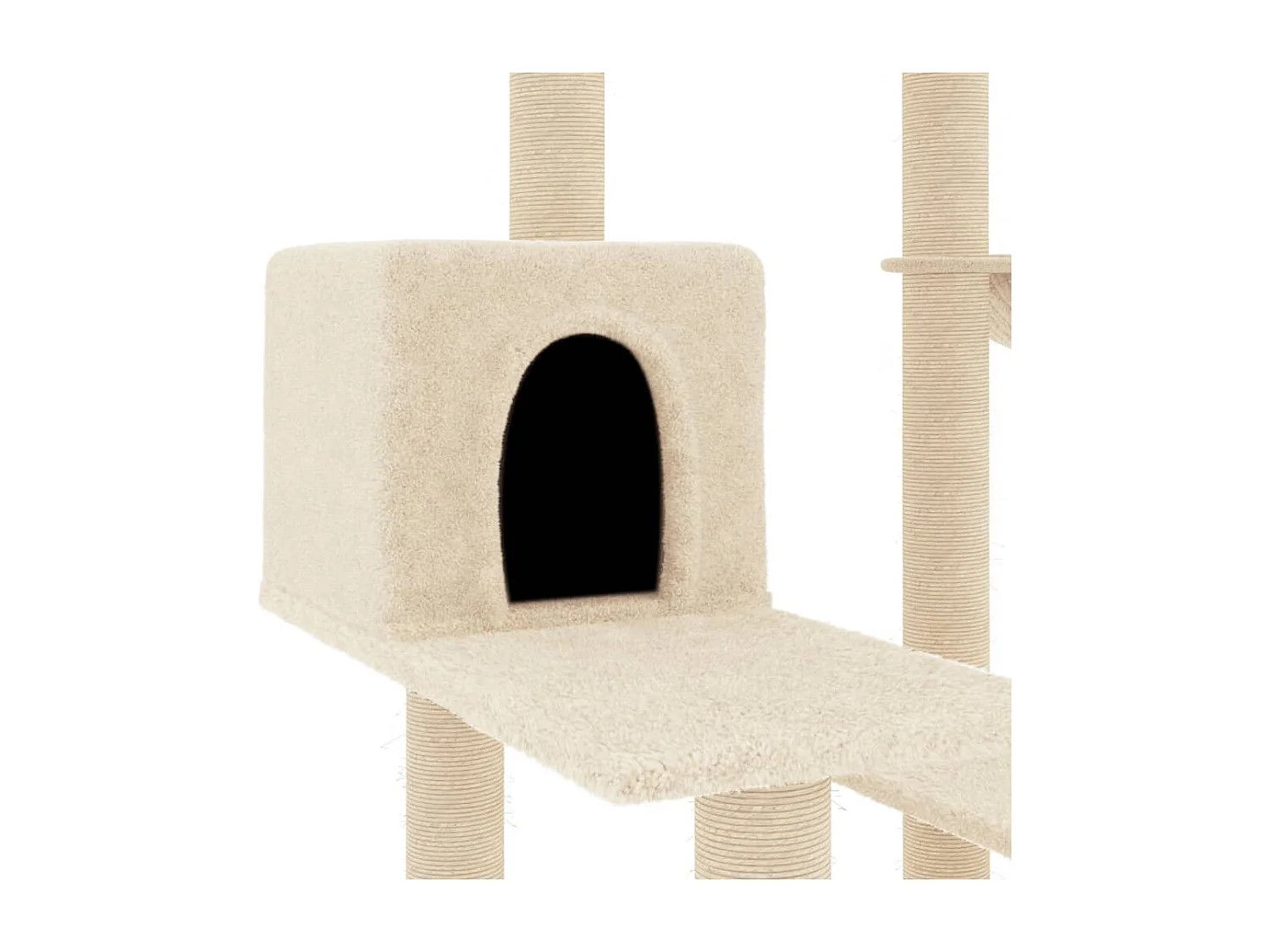 Terrence  Arbre à chat avec griffoirs en sisal crème 82,5 cm