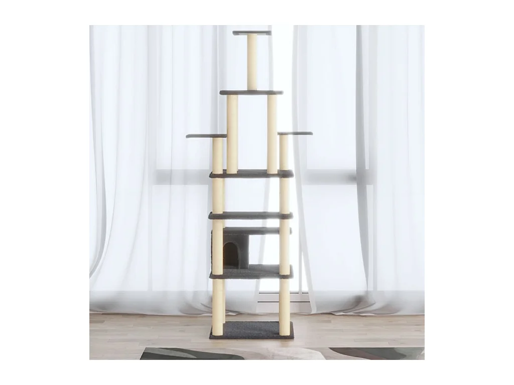 Hans-Paul  Arbre à chat avec griffoirs en sisal Gris foncé 183 cm