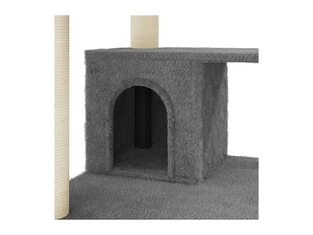 Hans-Paul  Arbre à chat avec griffoirs en sisal Gris foncé 183 cm