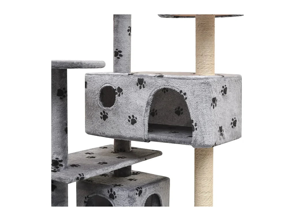 Bellmead  Arbre à chat et griffoir Sisal 125 cm Empreintes de pattes Gris