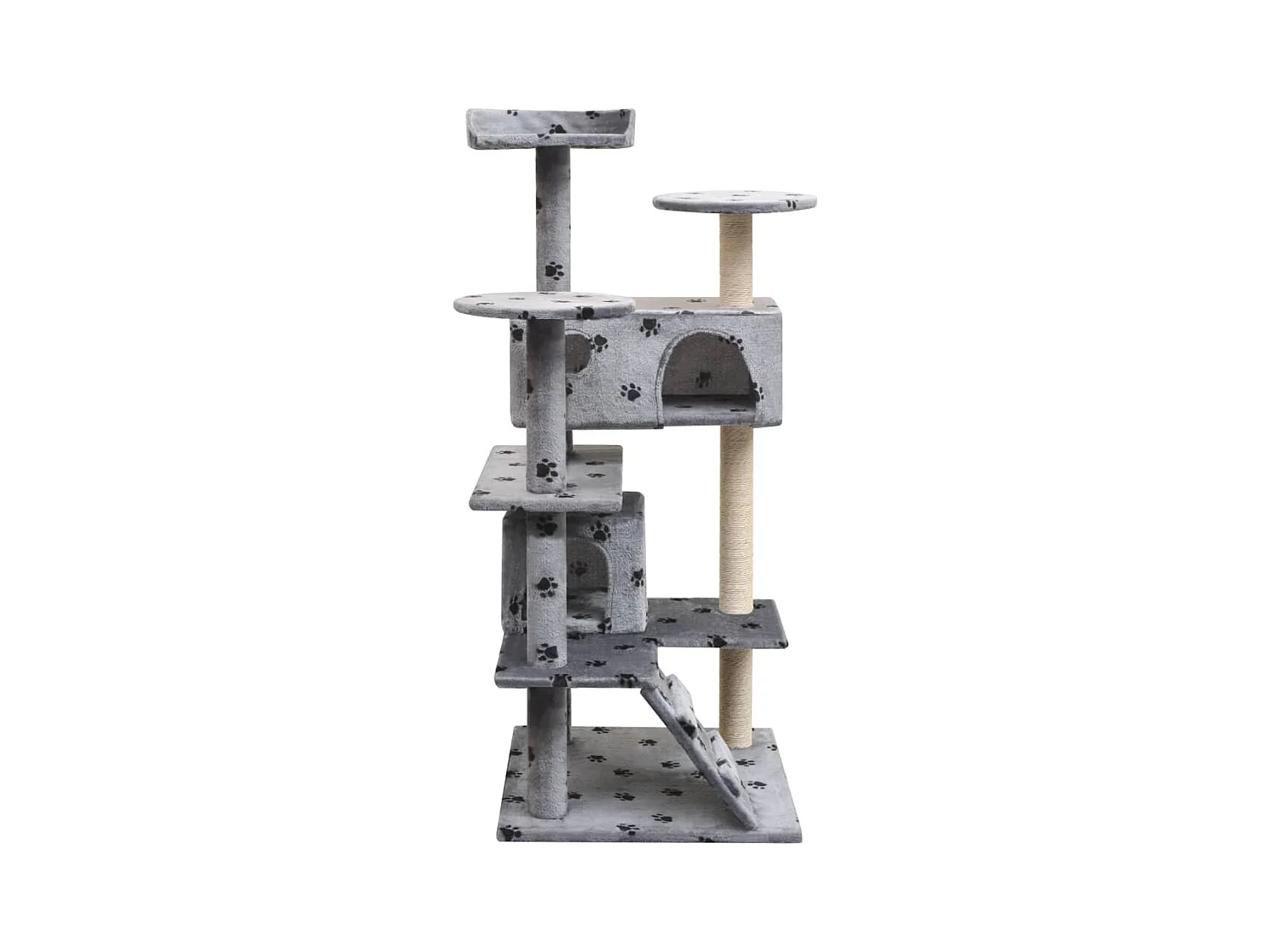 Bellmead  Arbre à chat et griffoir Sisal 125 cm Empreintes de pattes Gris
