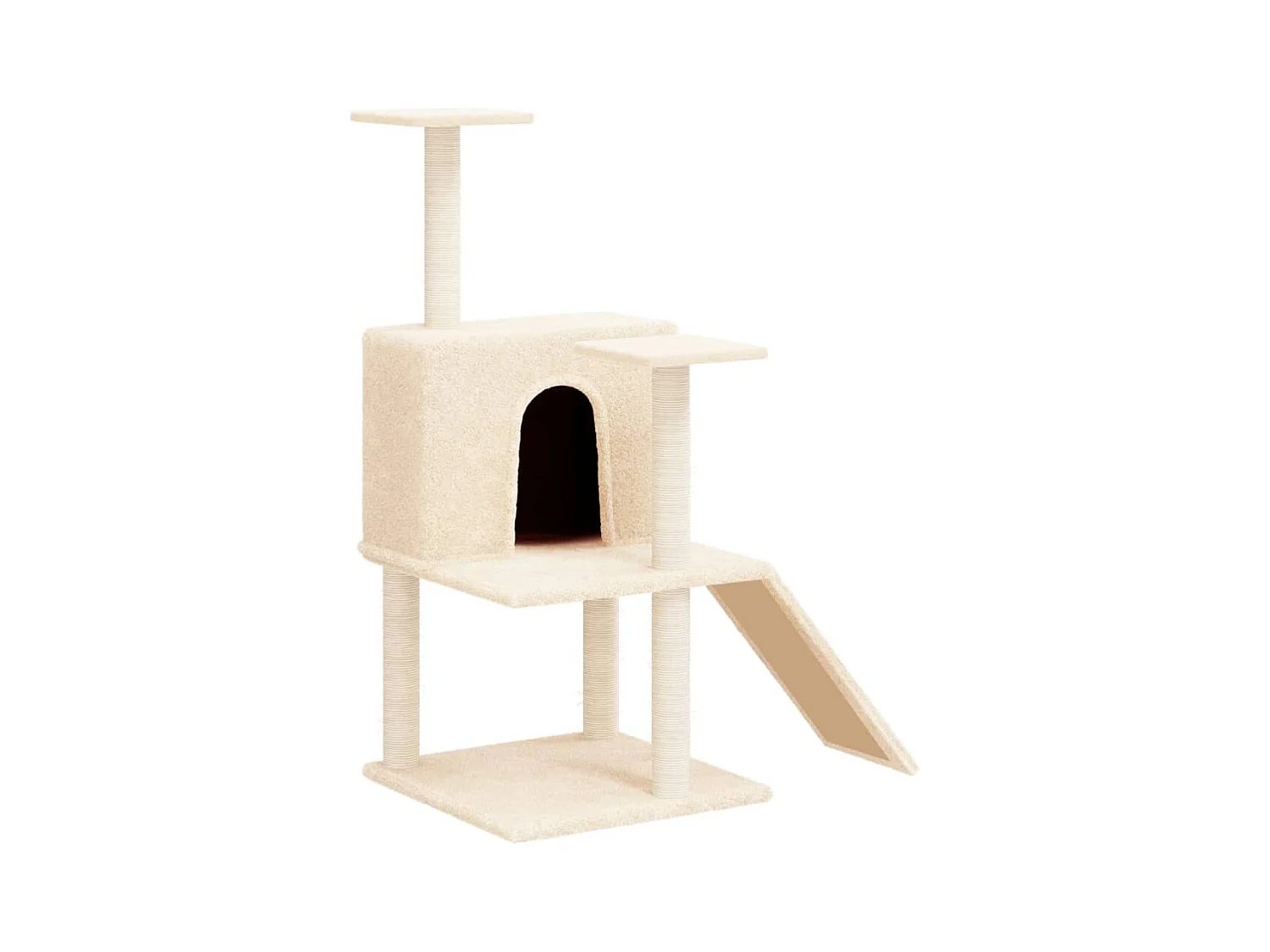 André-Gilles  Arbre à chat avec griffoirs en sisal Crème 109 cm