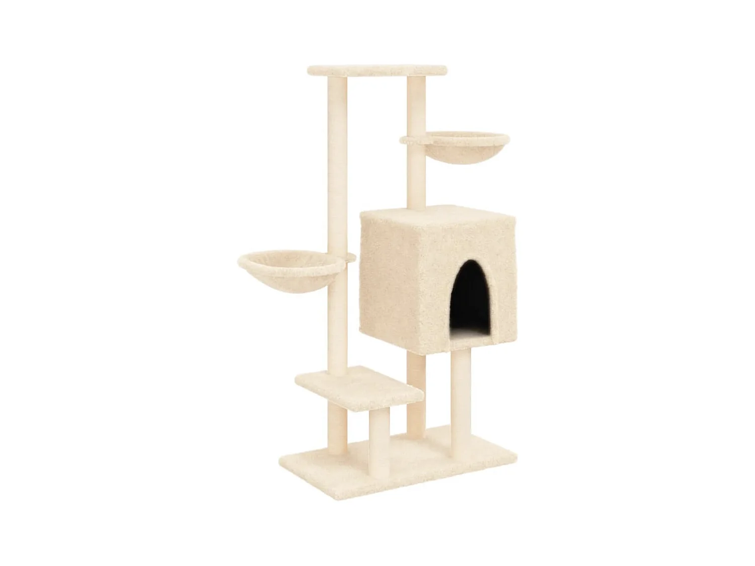 Laurent-Claude-Francis  Kattenmeubel met sisal krabpalen 117 cm crèmekleurig