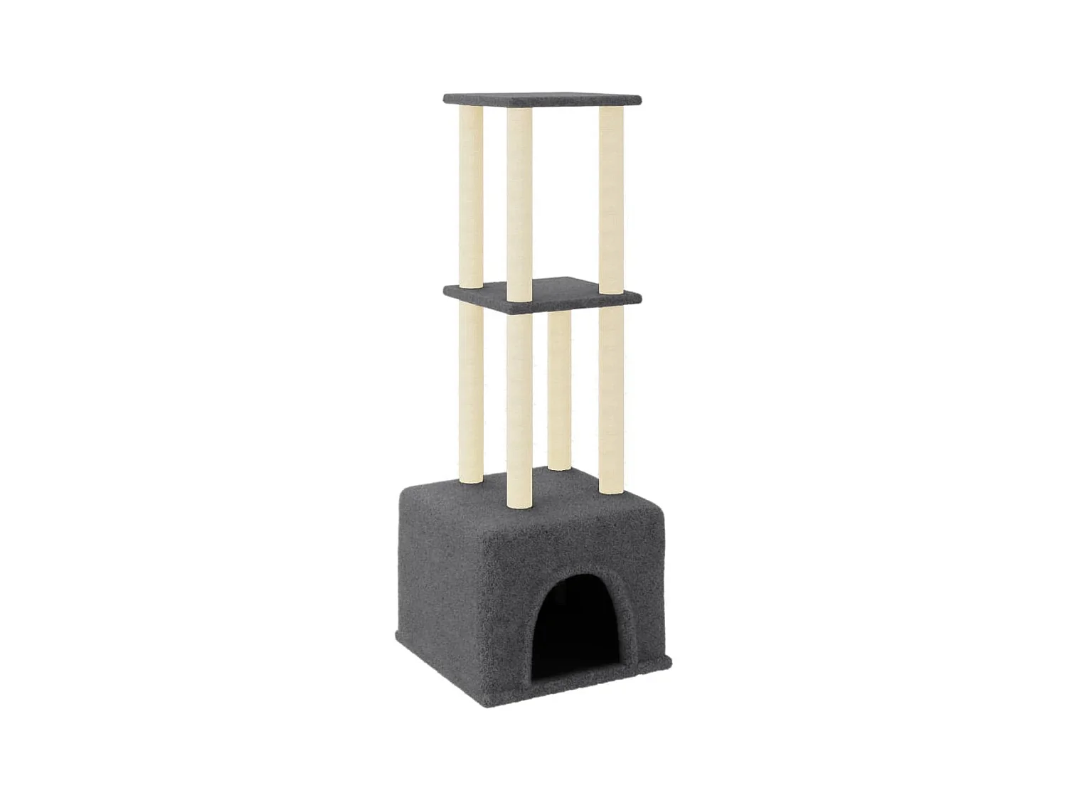 Hemiksem  Kattenmeubel met sisal krabpalen 133,5 cm donkergrijs