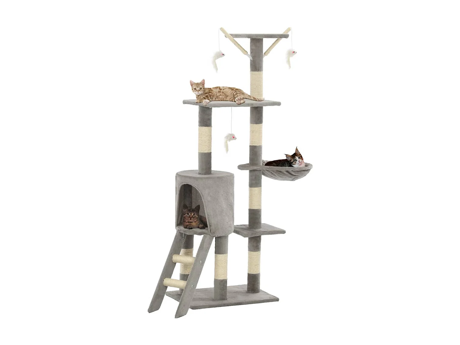 Nohr  Arbre à chat avec griffoirs en sisal 138 cm Gris
