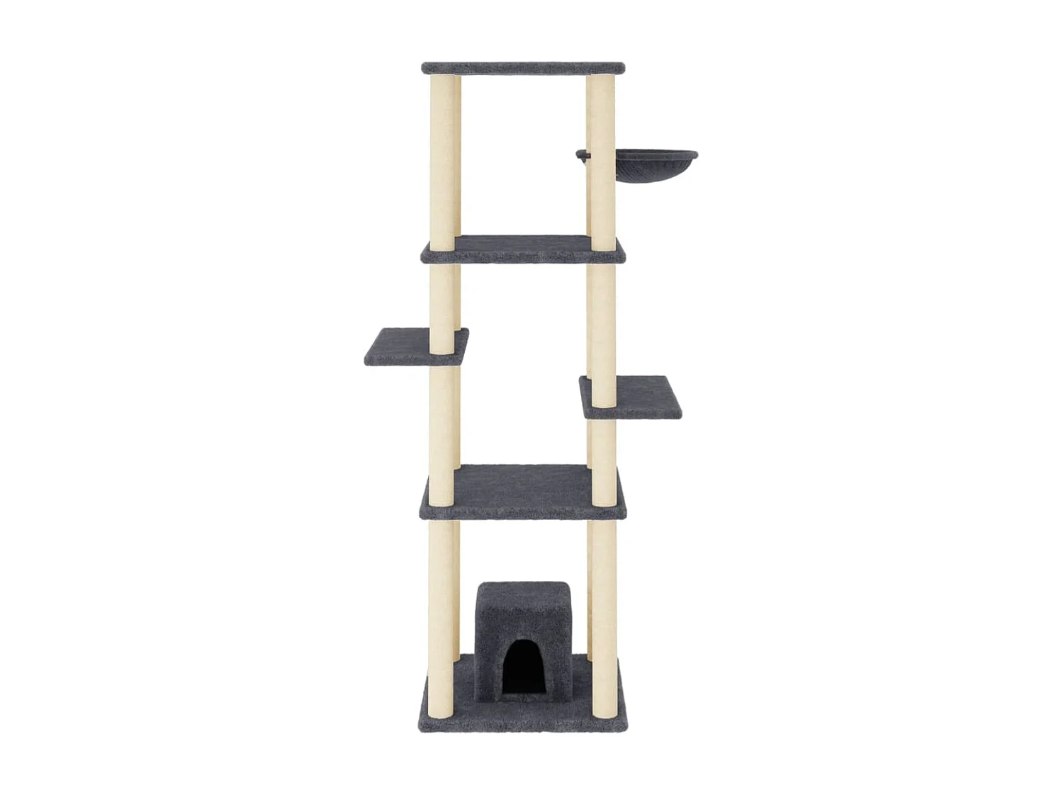 Gryvin  Arbre à chat avec griffoirs en sisal Gris foncé 154 cm