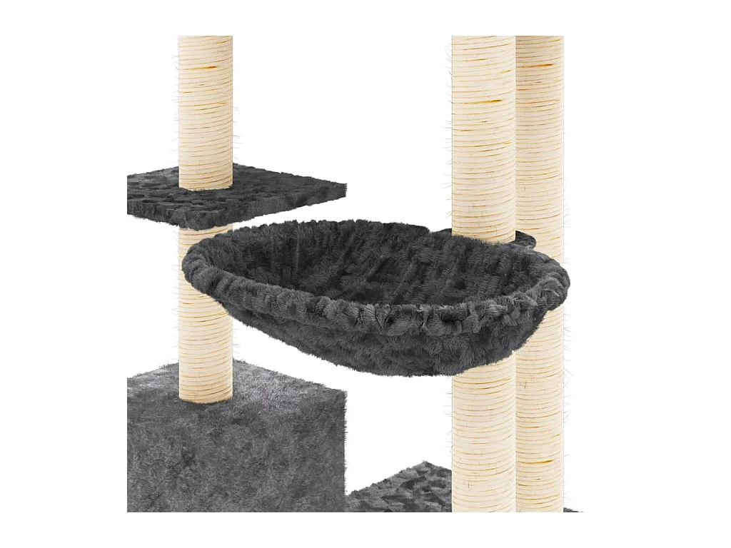 Henderson  Arbre à chat avec griffoirs en sisal Gris foncé 142 cm
