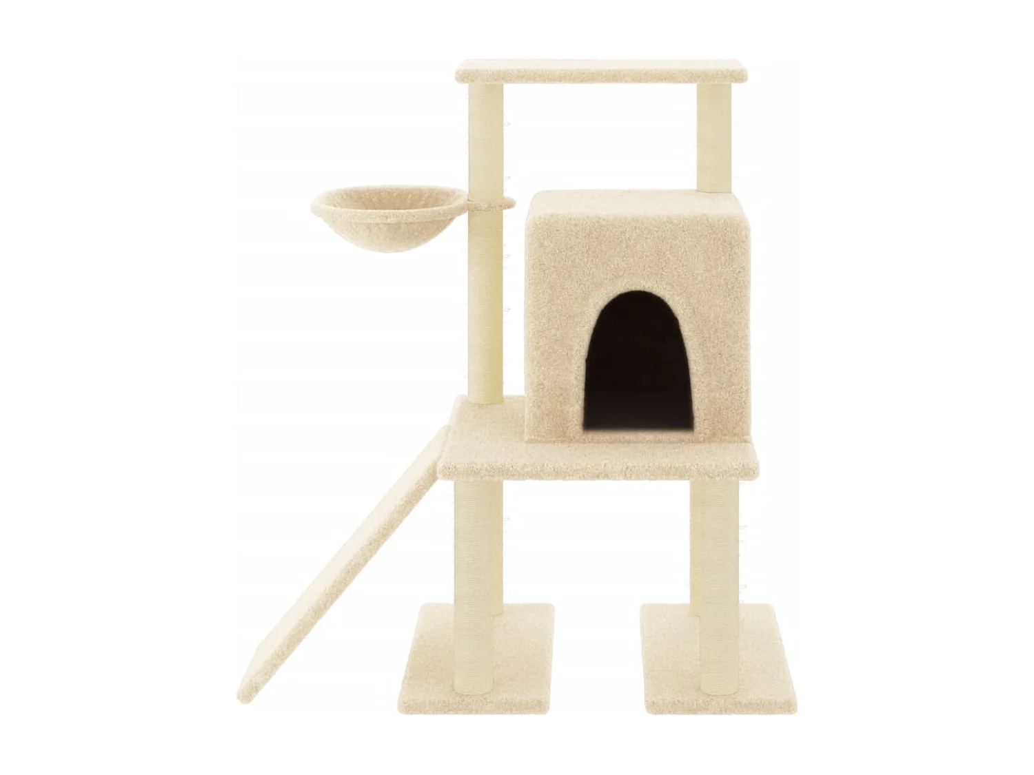 Anne-Lise  Arbre à chat avec griffoirs en sisal Crème 96,5 cm