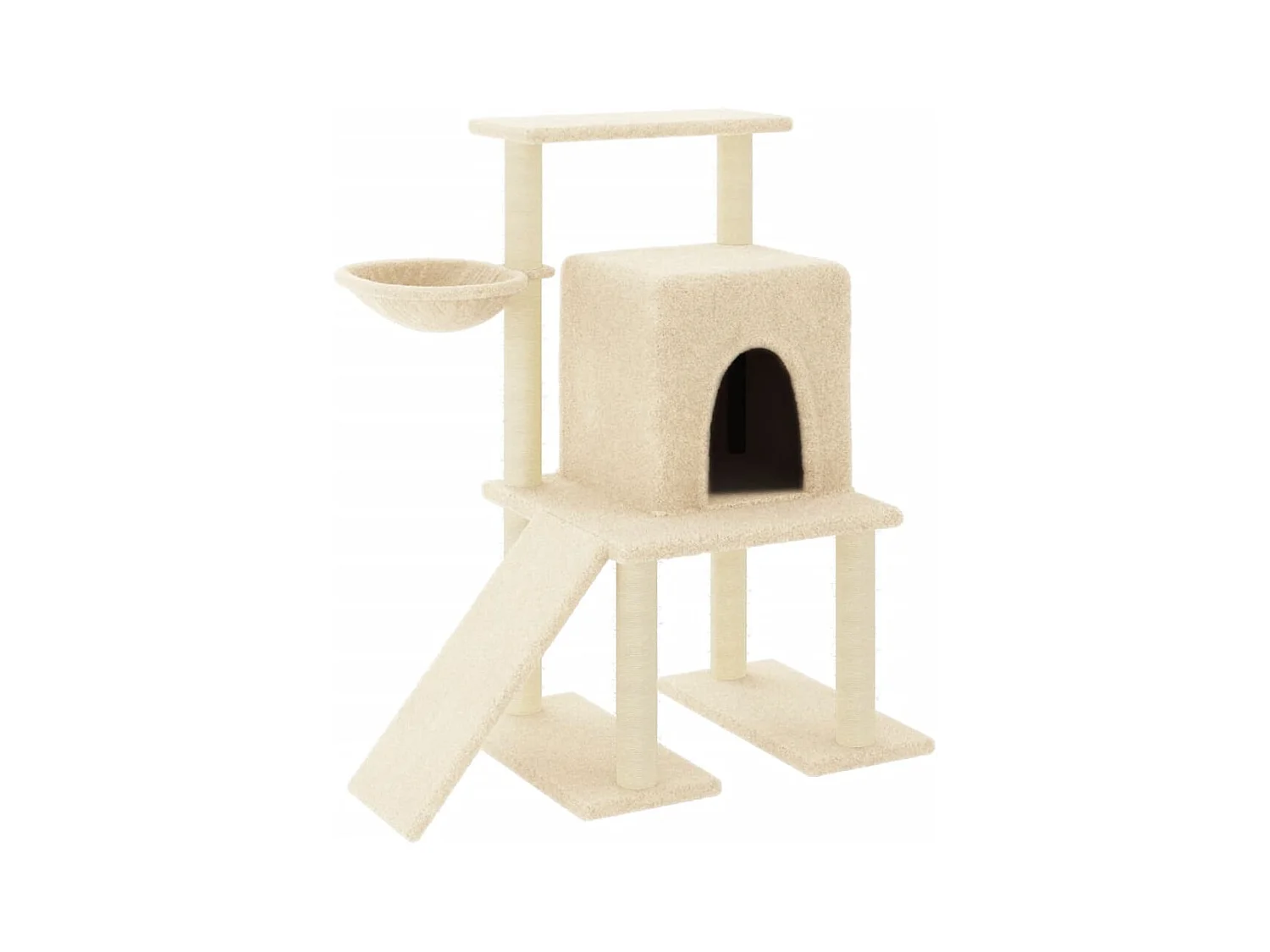 Anne-Lise  Rascador para gatos con postes de sisal color crema 96,5 cm