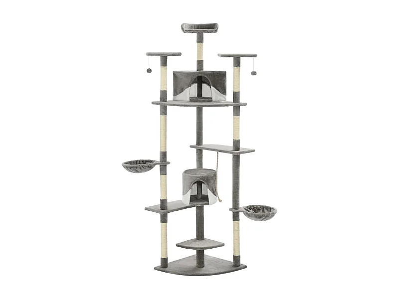 Junction City  Kattenkrabpaal met sisal krabpalen 203 cm grijs en wit