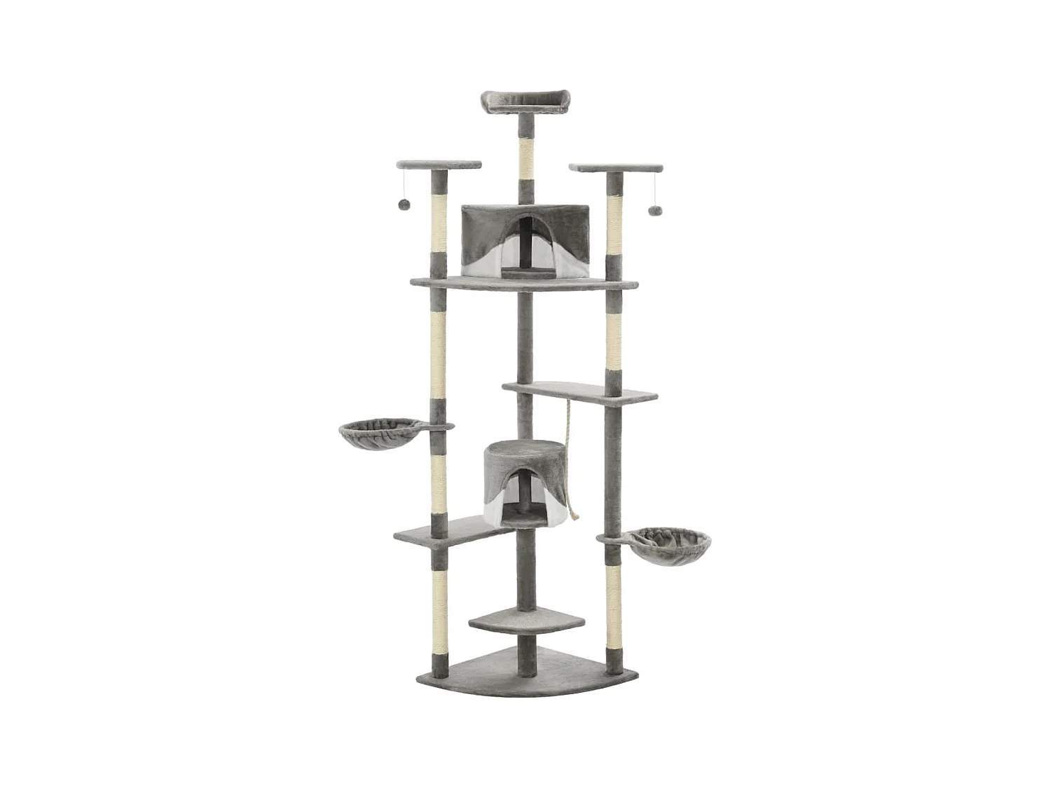 Junction City  Arbre à chat avec griffoirs en sisal 203 cm Gris et Blanc