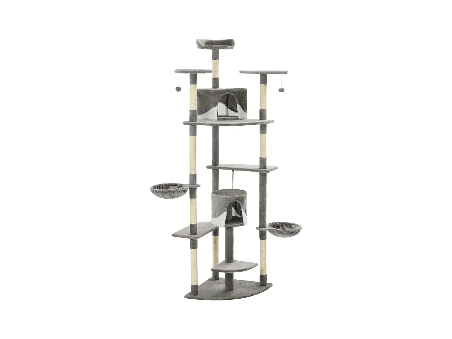 Junction City  Arbre à chat avec griffoirs en sisal 203 cm Gris et Blanc
