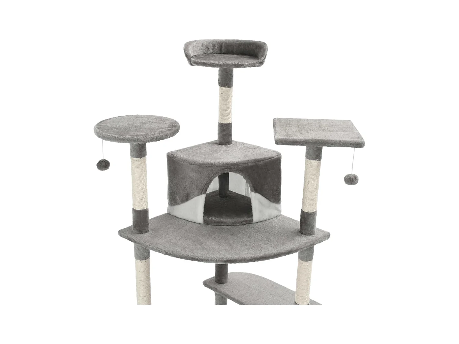 Junction City  Arbre à chat avec griffoirs en sisal 203 cm Gris et Blanc