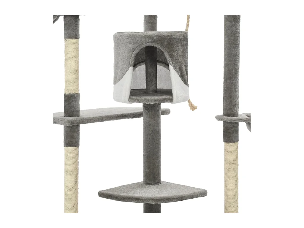 Junction City  Arbre à chat avec griffoirs en sisal 203 cm Gris et Blanc
