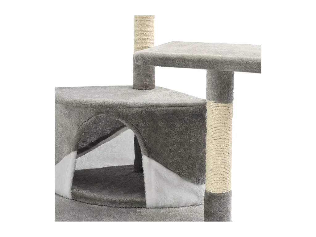 Junction City  Arbre à chat avec griffoirs en sisal 203 cm Gris et Blanc