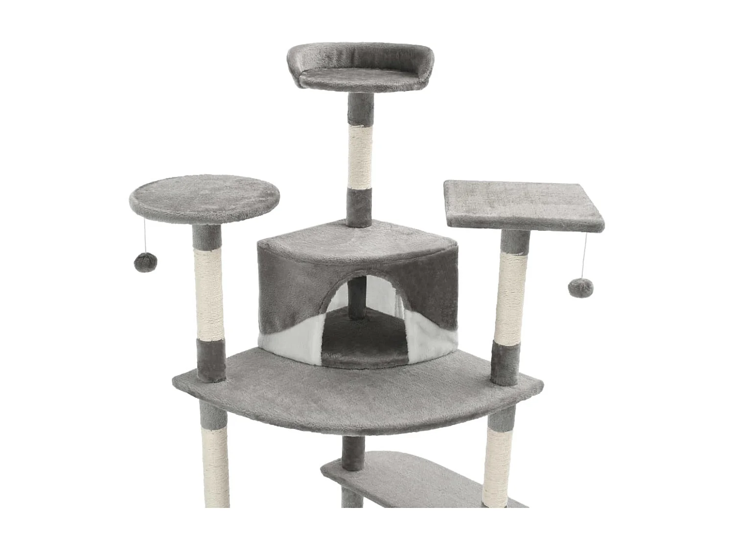 Junction City  Arbre à chat avec griffoirs en sisal 203 cm Gris et Blanc
