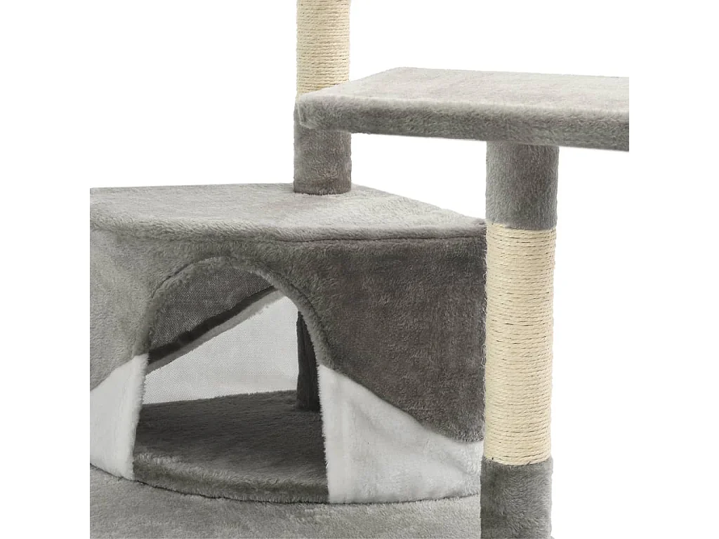 Junction City  Arbre à chat avec griffoirs en sisal 203 cm Gris et Blanc