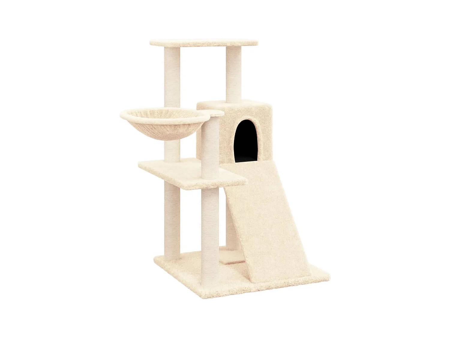 Wendir  Arbre à chat avec griffoirs en sisal Crème 82 cm
