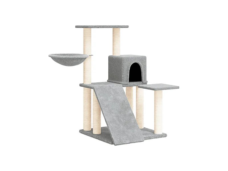Norvik  Arbre à chat avec griffoirs en sisal Gris clair 82 cm