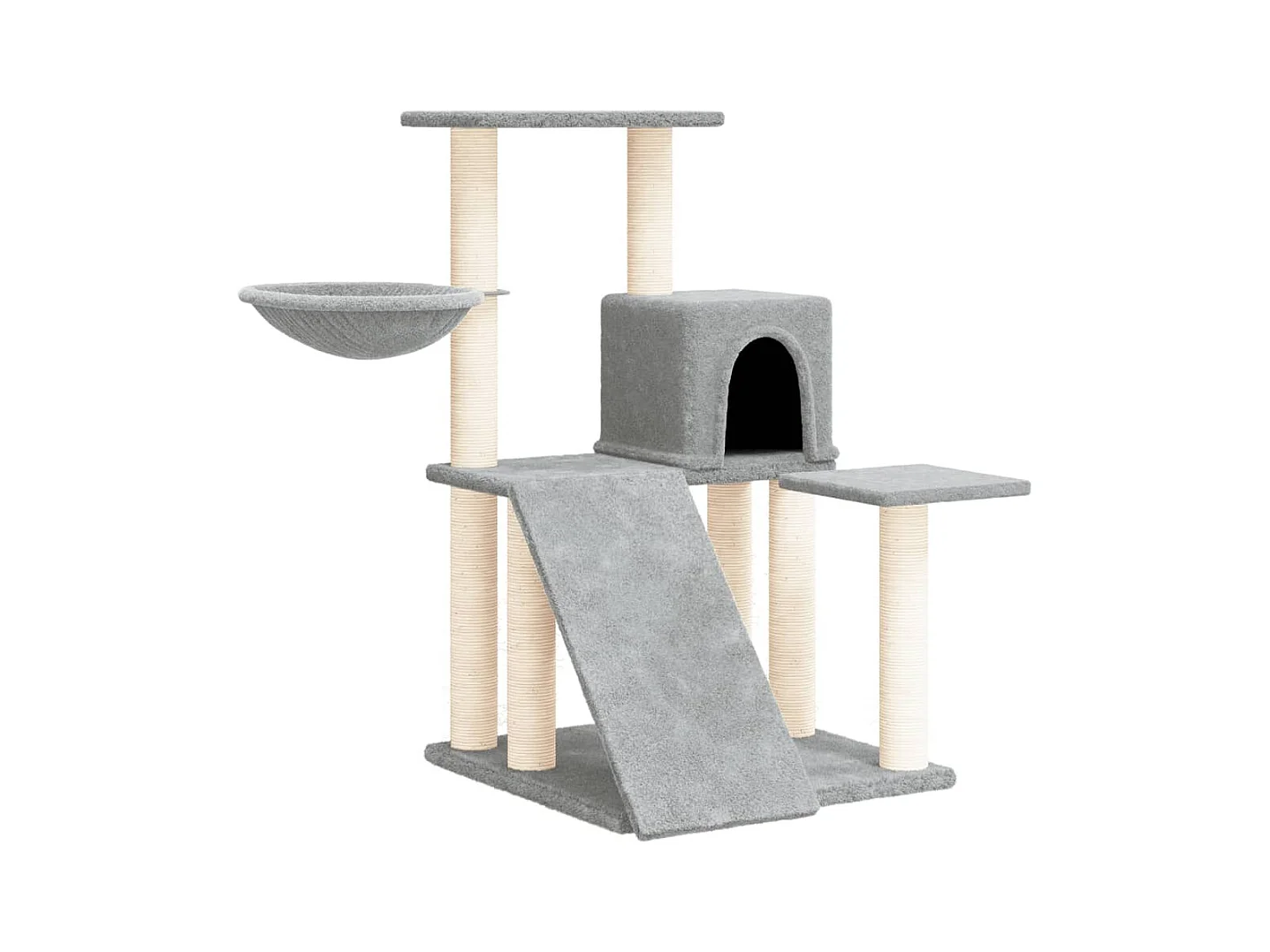 Norvik  Arbre à chat avec griffoirs en sisal Gris clair 82 cm