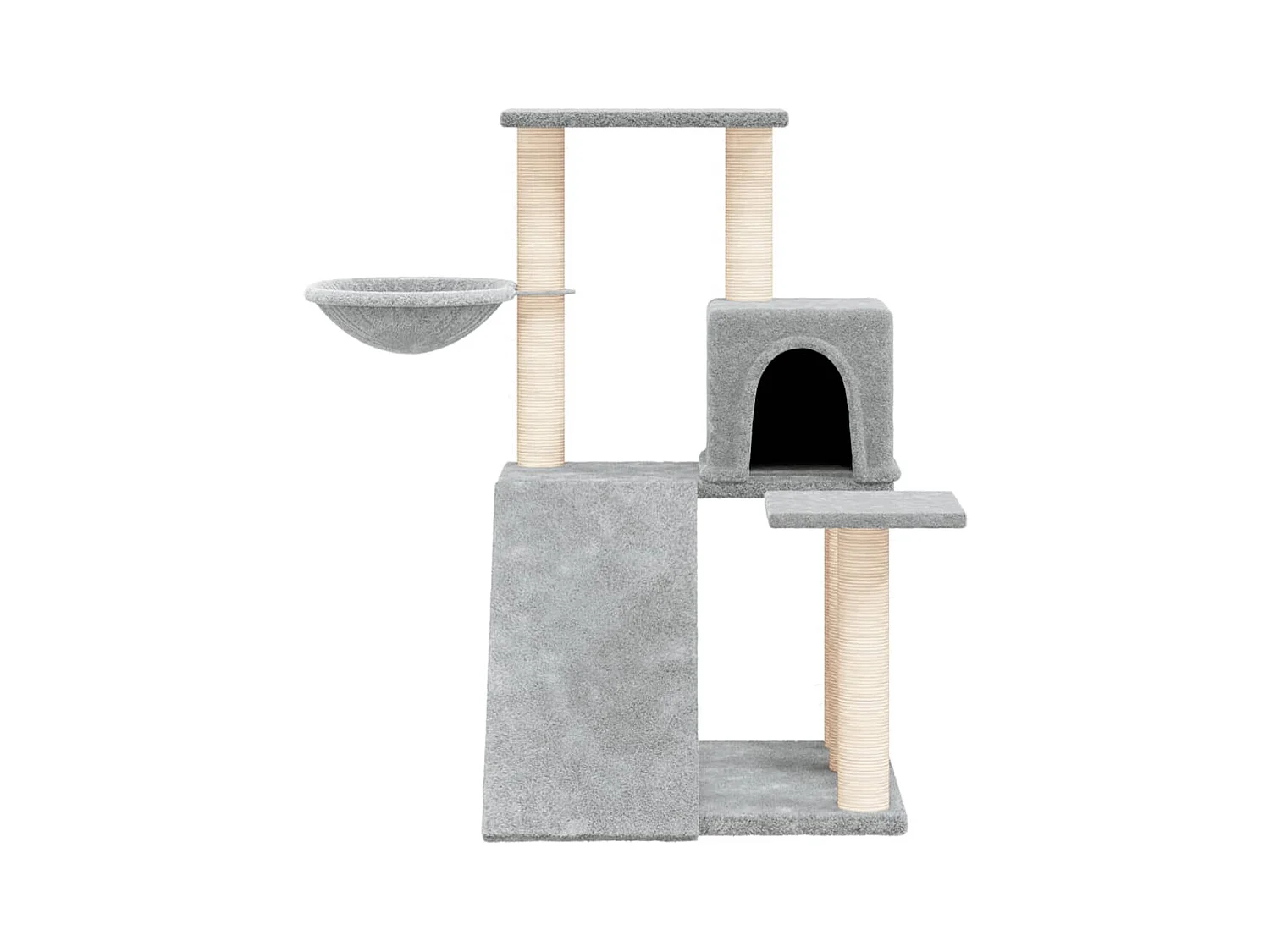 Norvik  Arbre à chat avec griffoirs en sisal Gris clair 82 cm