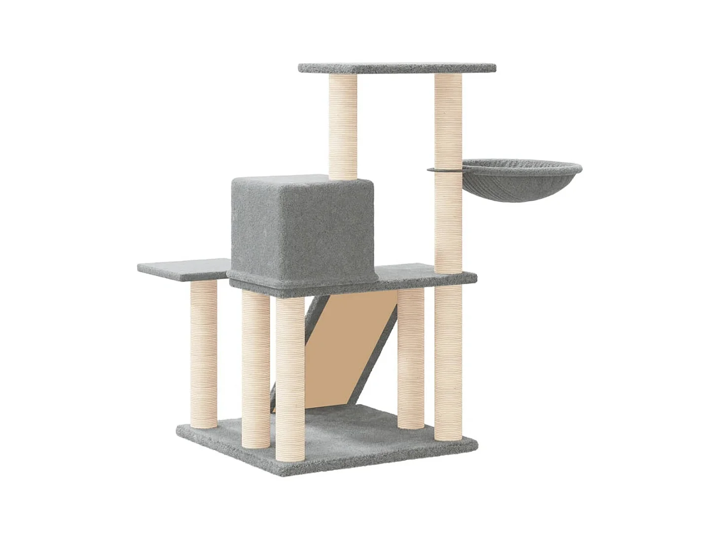 Norvik  Arbre à chat avec griffoirs en sisal Gris clair 82 cm