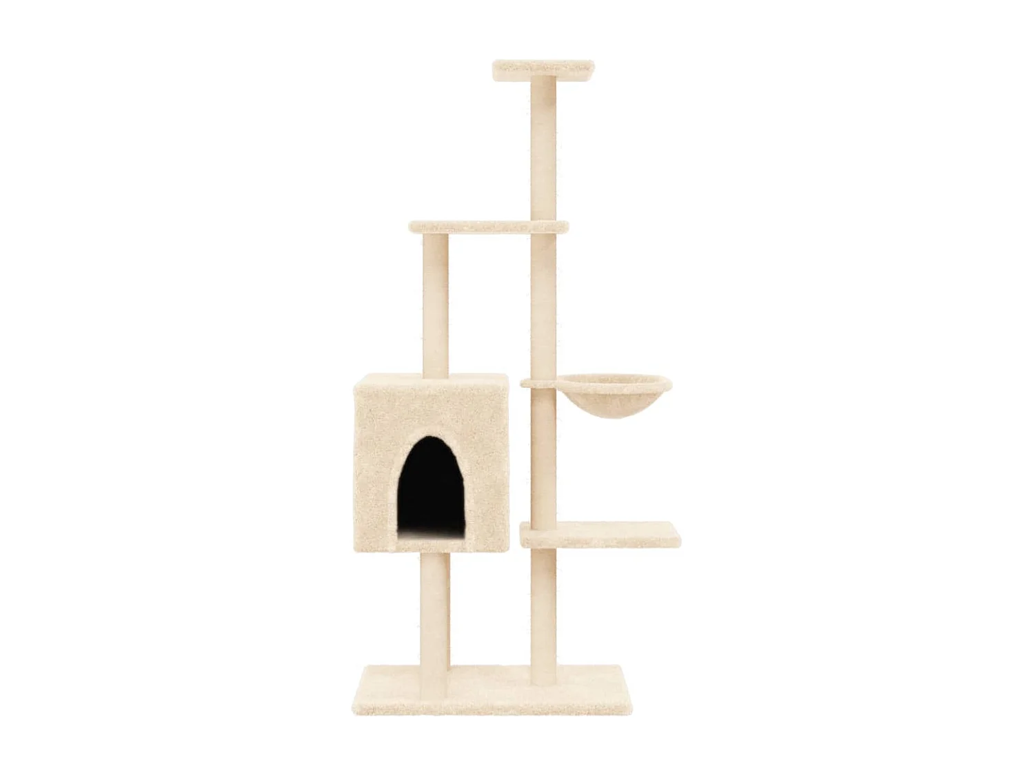 Broughton  Arbre à chat avec griffoirs en sisal Crème 145 cm