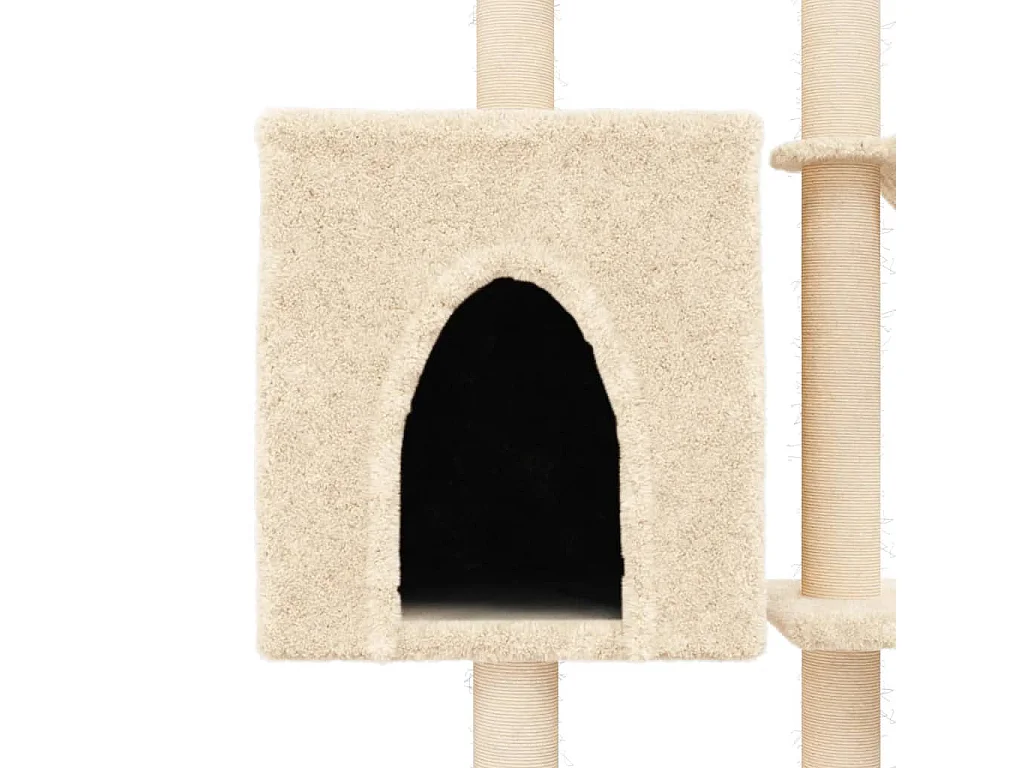 Broughton  Arbre à chat avec griffoirs en sisal Crème 145 cm