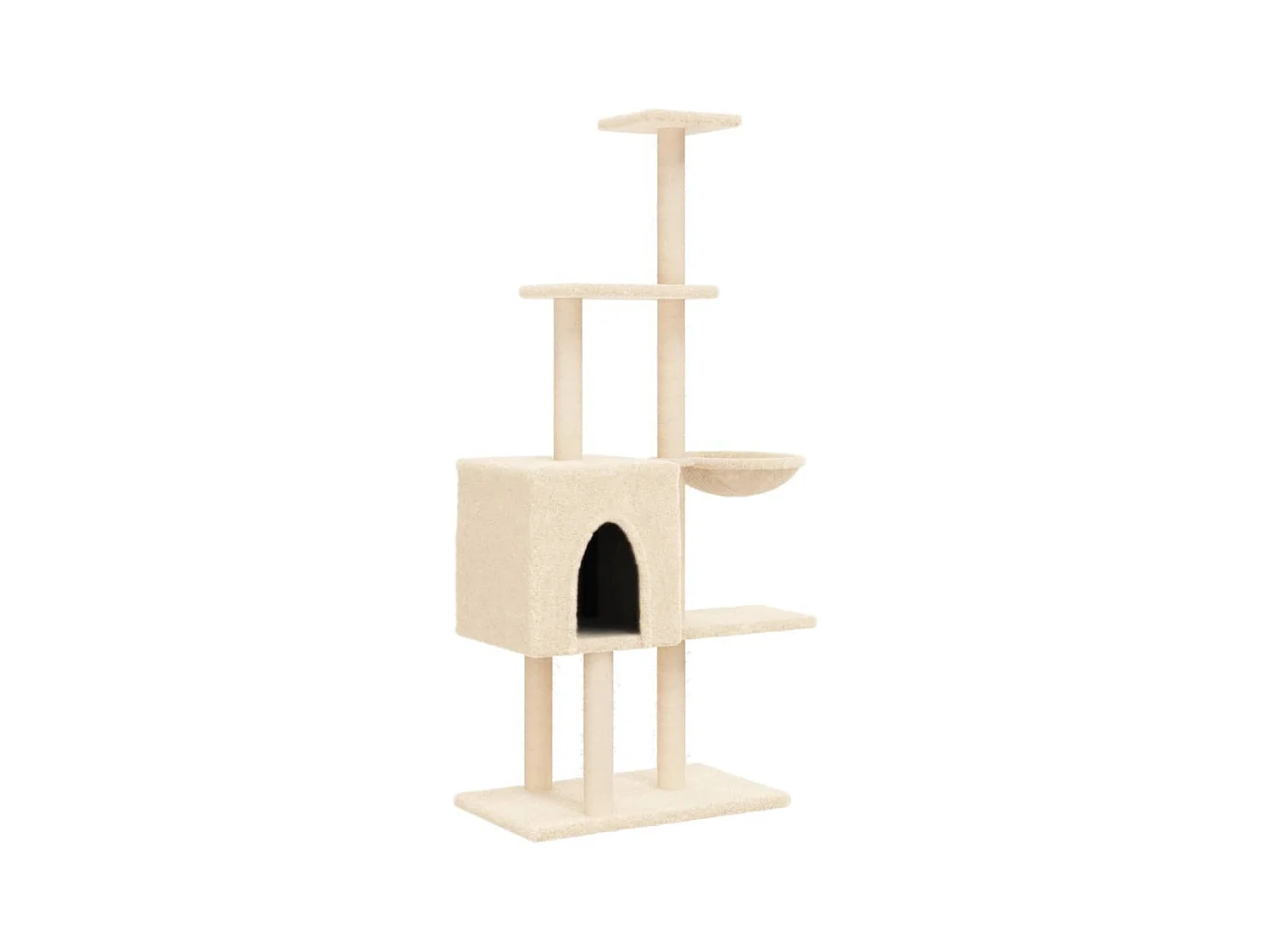Broughton  Arbre à chat avec griffoirs en sisal Crème 145 cm