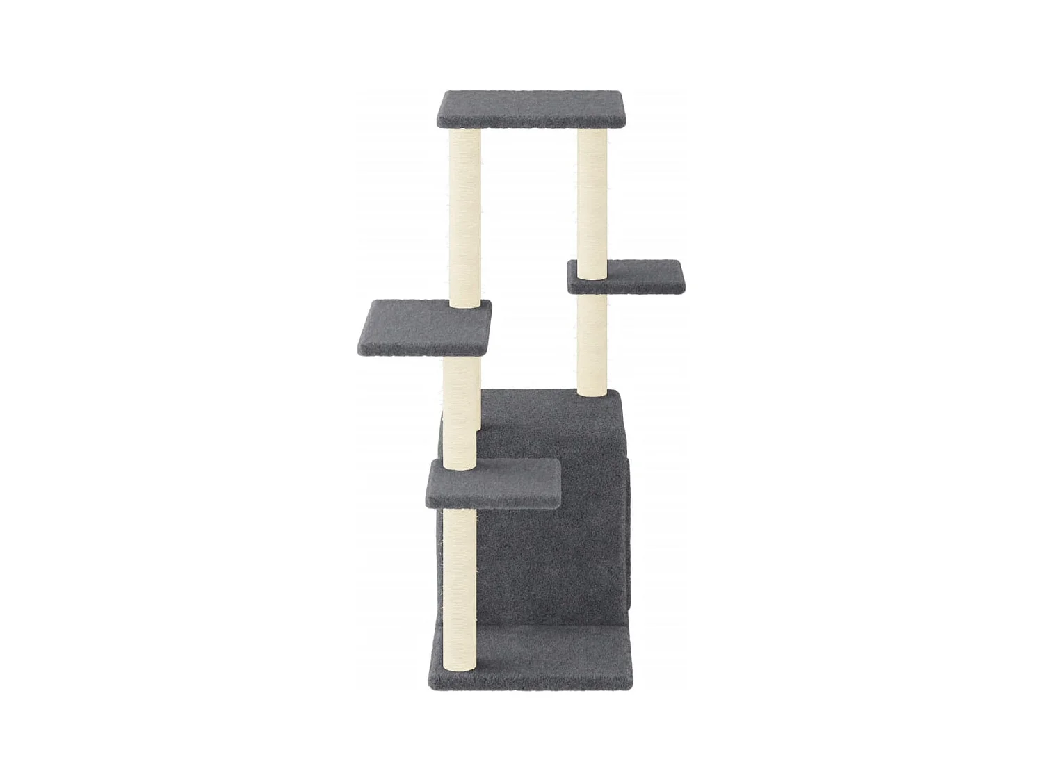 Lomrik  Rascador para gatos con postes de sisal gris oscuro 97,5 cm