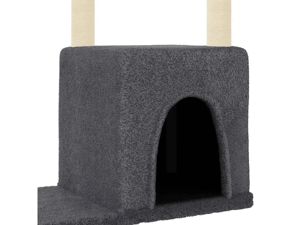 Lomrik  Arbre à chat avec griffoirs en sisal gris foncé 97,5 cm