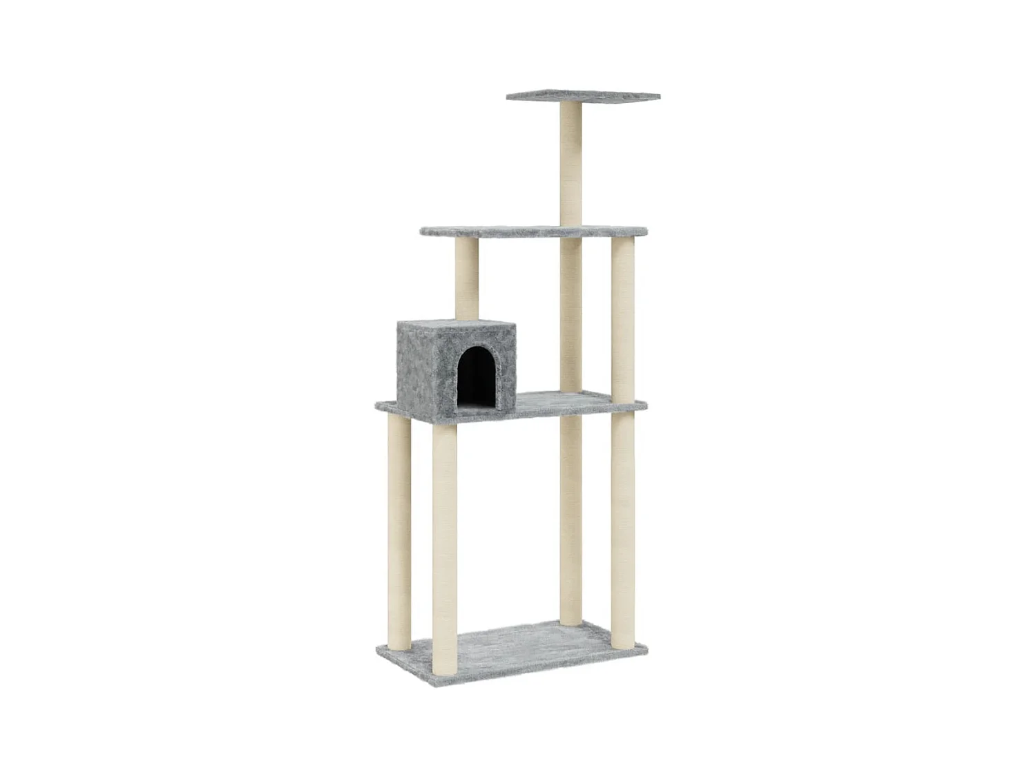 Fadir  Rascador para gatos con postes de sisal gris claro 147 cm