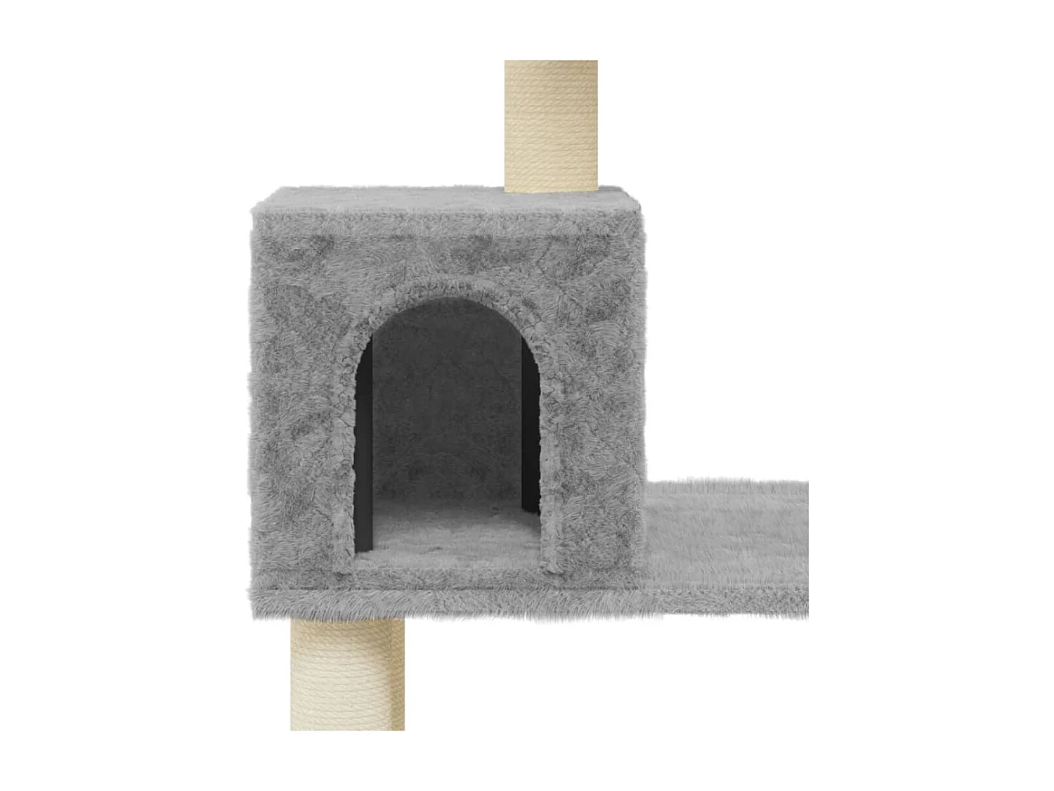 Fadir  Arbre à chat avec griffoirs en sisal Gris clair 147 cm