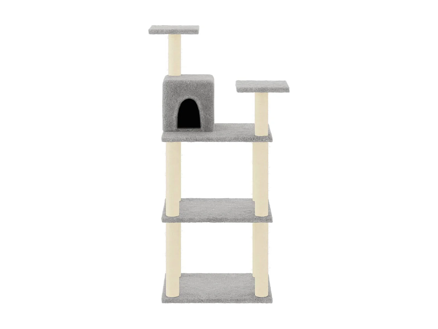Lofra  Arbre à chat avec griffoirs en sisal gris clair 118,5 cm