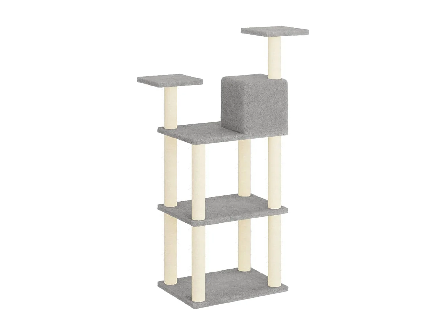 Lofra  Arbre à chat avec griffoirs en sisal gris clair 118,5 cm