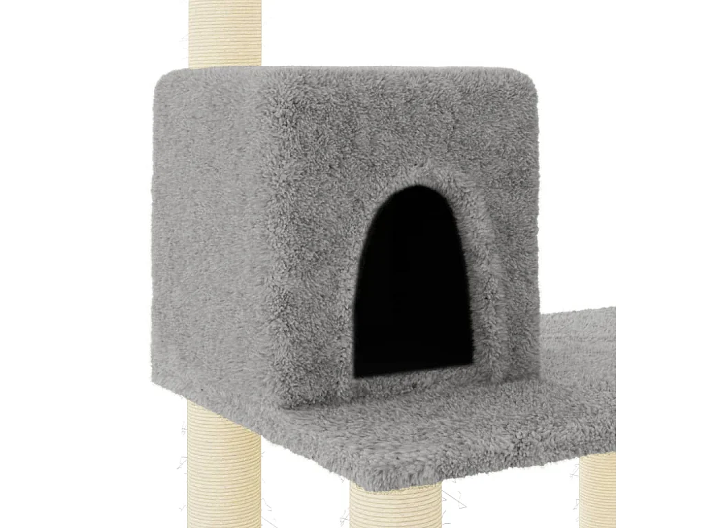 Lofra  Arbre à chat avec griffoirs en sisal gris clair 118,5 cm