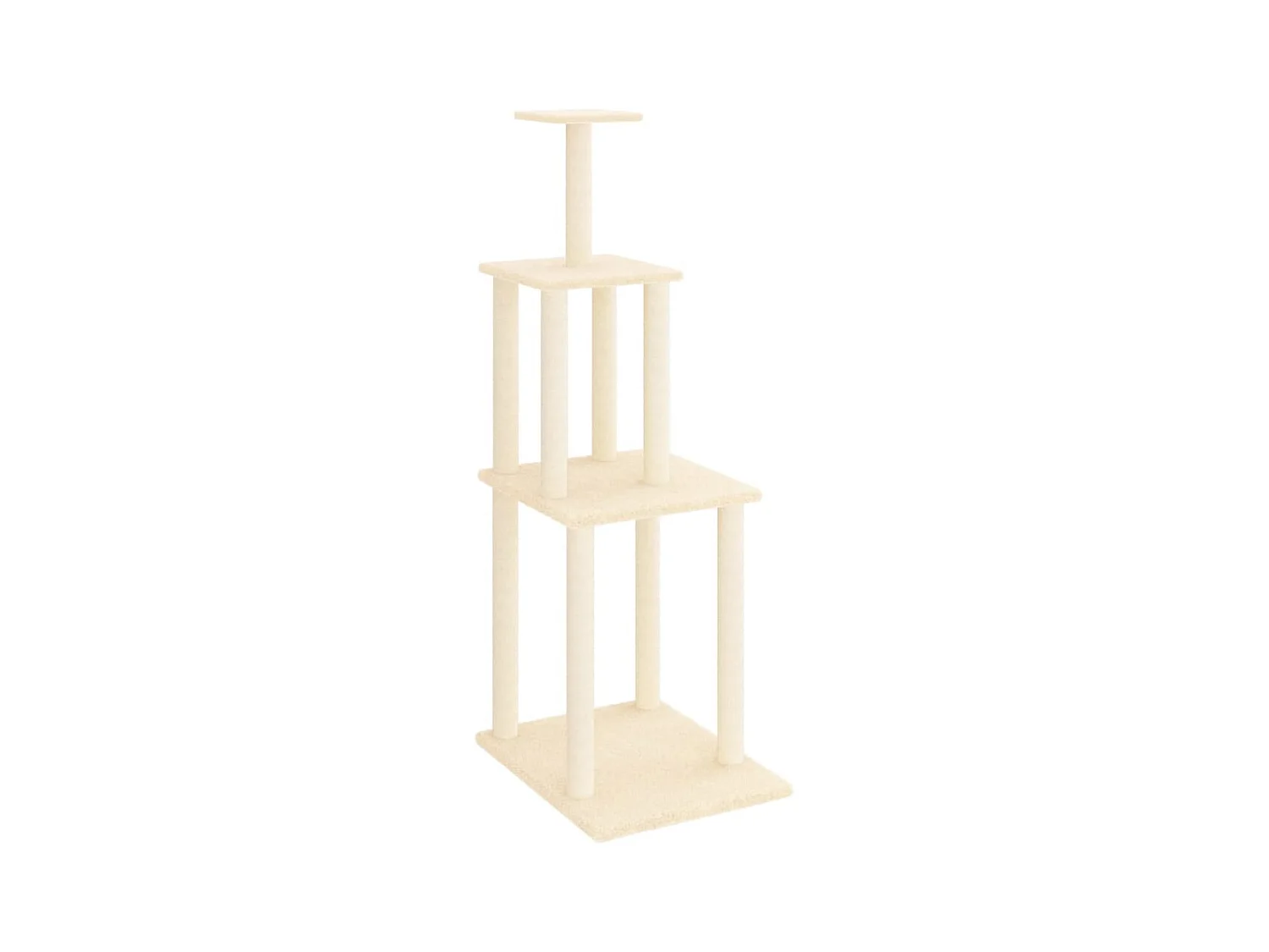 Sophie-Charlotte  Arbre à chat avec griffoirs en sisal crème 149 cm