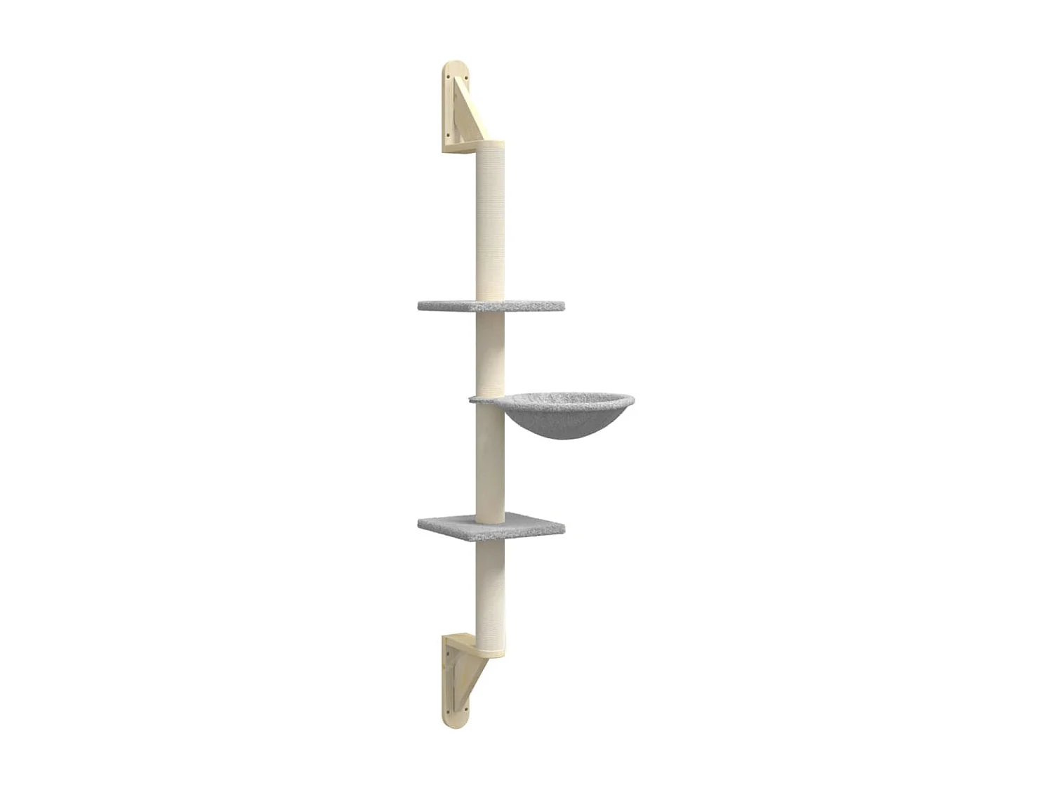 Prolenta Premium -  Kattenmeubel wandgemonteerd met krabpaal 142,5 cm lichtgrijs