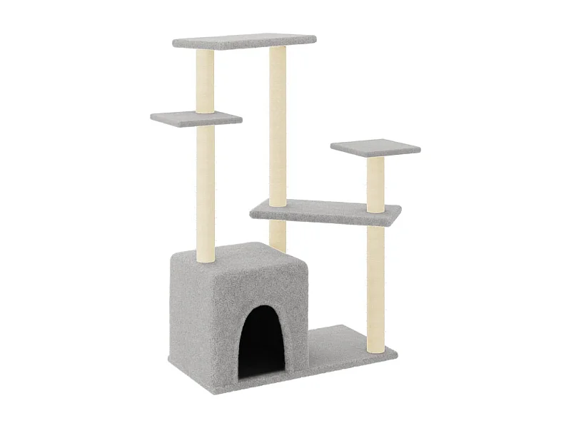 Eirisse  Rascador para gatos con postes de sisal gris claro 107,5 cm