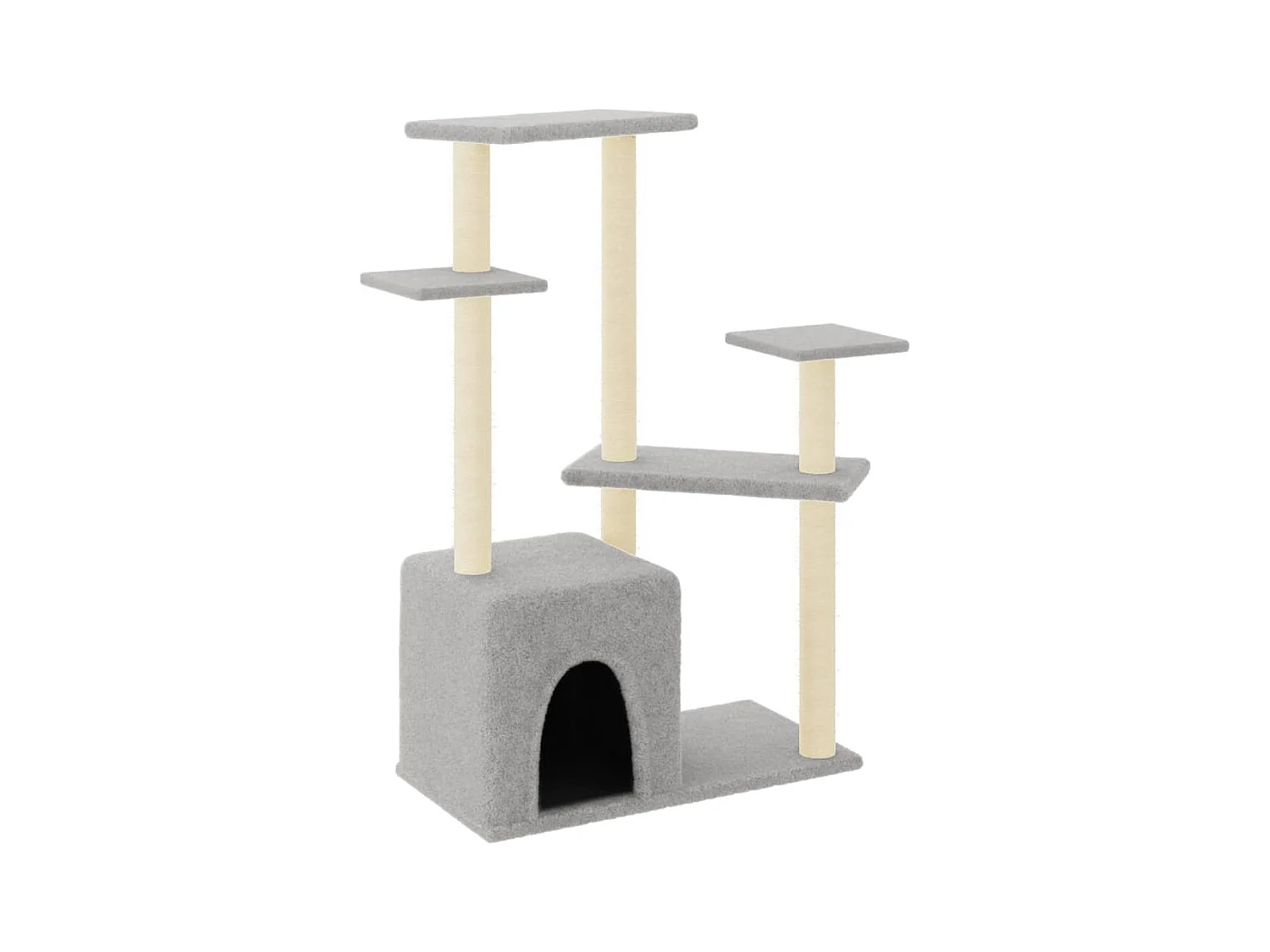 Eirisse  Rascador para gatos con postes de sisal gris claro 107,5 cm