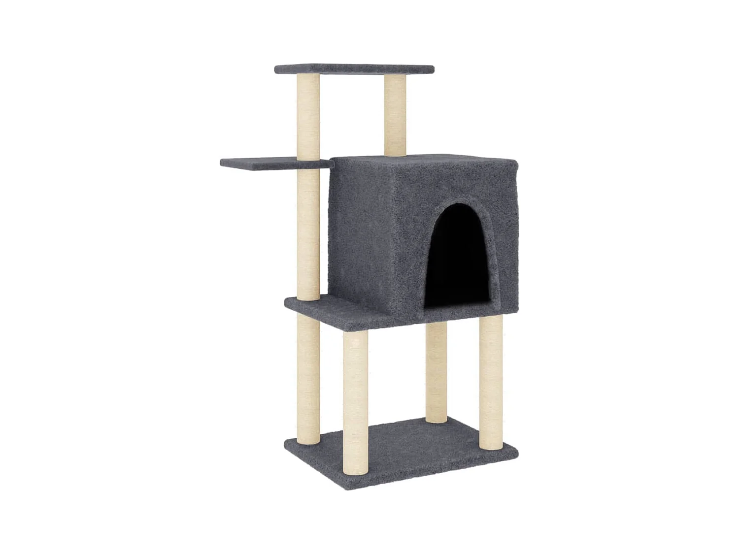 Yngvill  Rascador para gatos con postes de sisal gris oscuro 97 cm