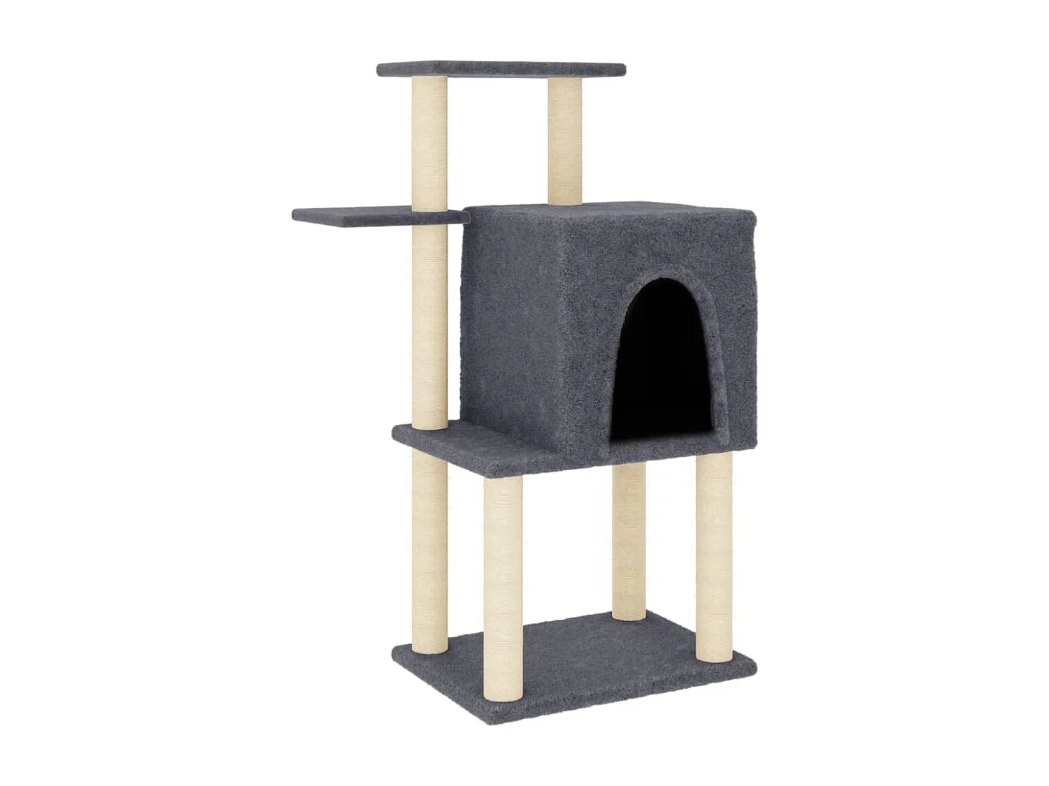 Yngvill  Arbre à chat avec griffoirs en sisal gris foncé 97 cm