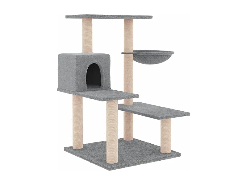 Terrence  Rascador para gatos con postes de sisal gris claro 82,5 cm