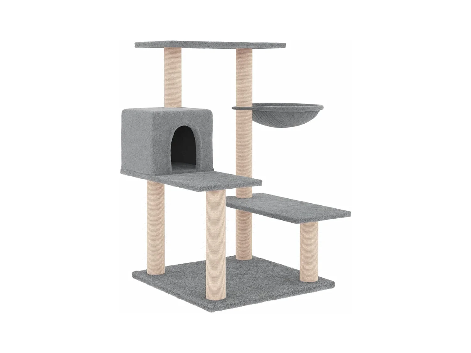 Terrence  Arbre à chat avec griffoirs en sisal gris clair 82,5 cm