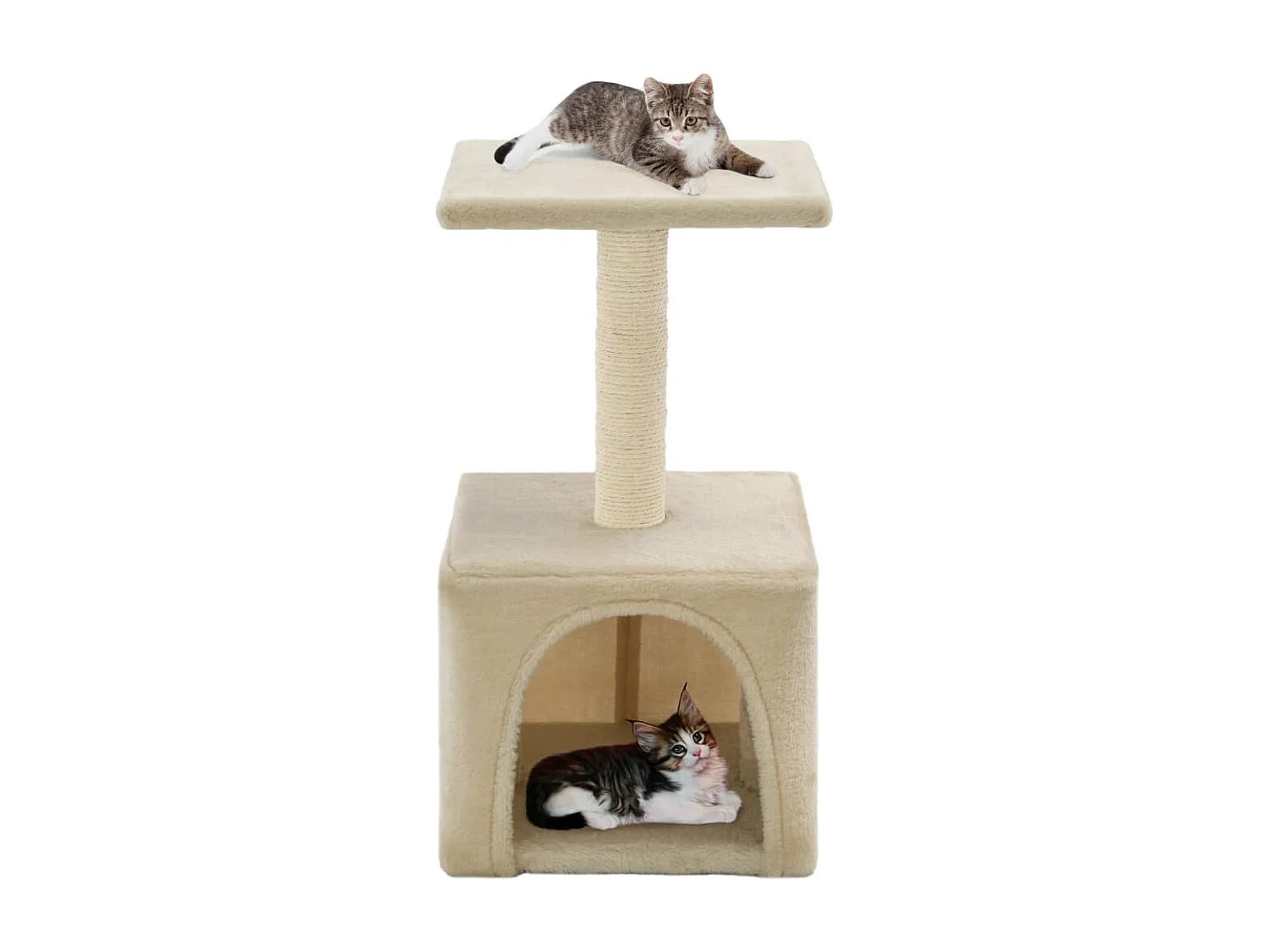 Sara Teresa  Arbre à chat avec griffoirs en sisal 55 cm Beige