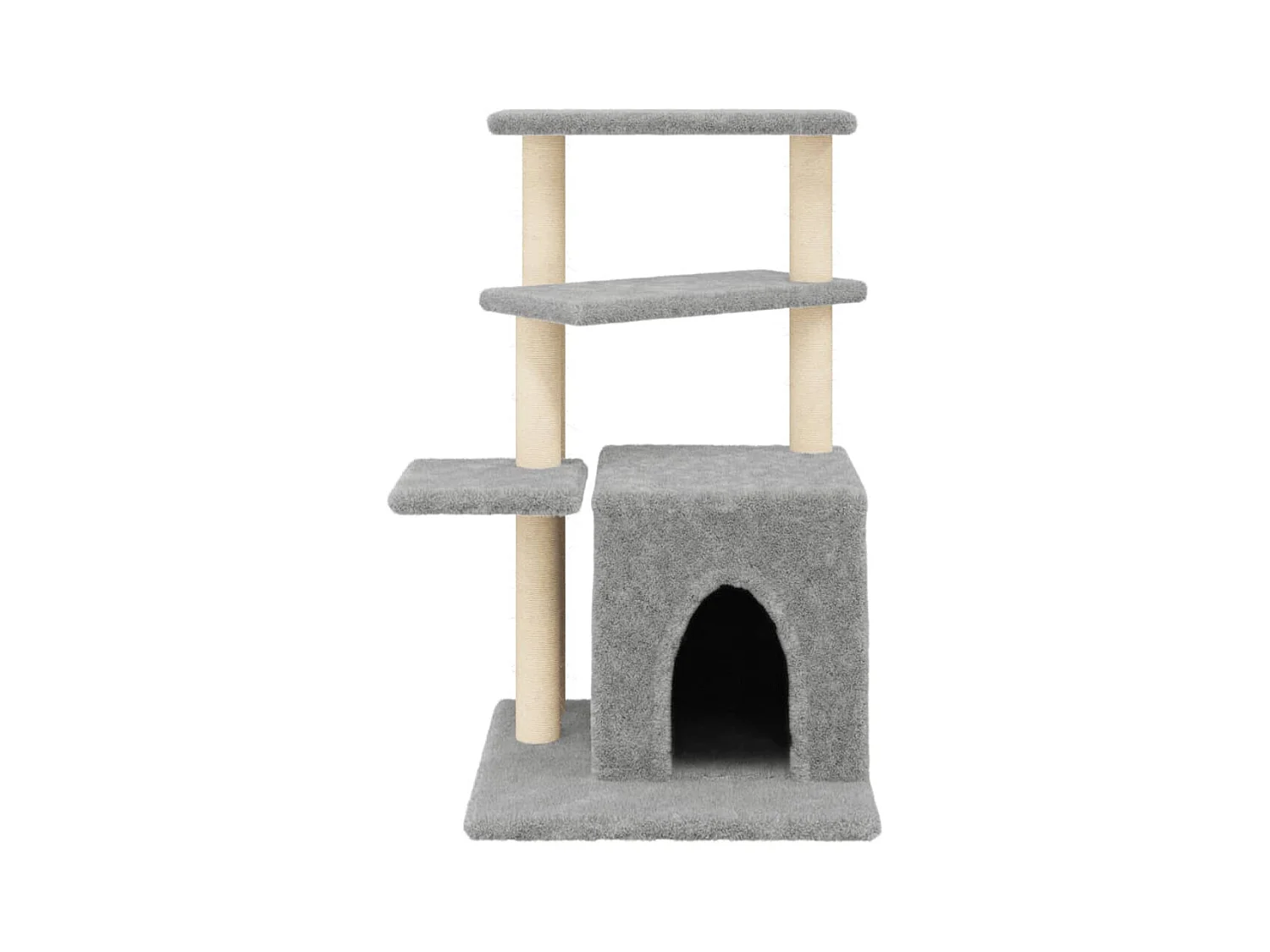 Leeuwarden  Arbre à chat avec griffoirs en sisal gris clair 83,5 cm